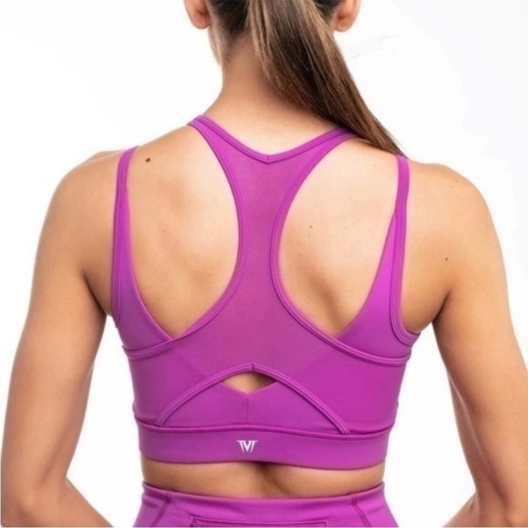 IVL Collective Purple Mesh Cutout Racerback Sports Bra Size 8 - Picture 2 of 6